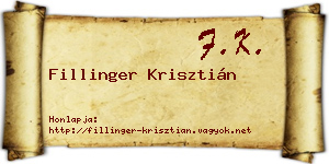 Fillinger Krisztián névjegykártya