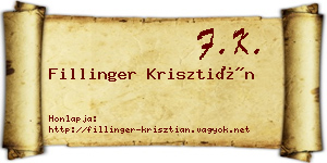 Fillinger Krisztián névjegykártya