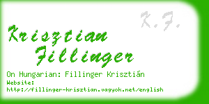 krisztian fillinger business card